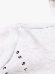 Studded Flag Graphic Zip-Up Hoodie