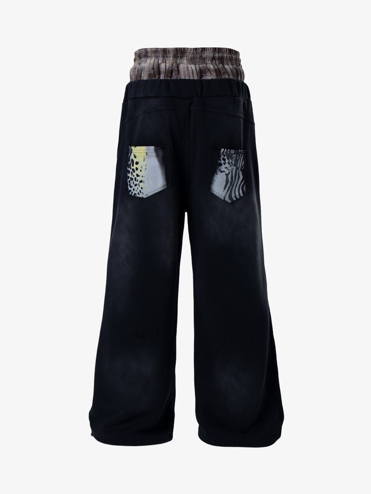 Double Waistband Animal Graphic Pants 