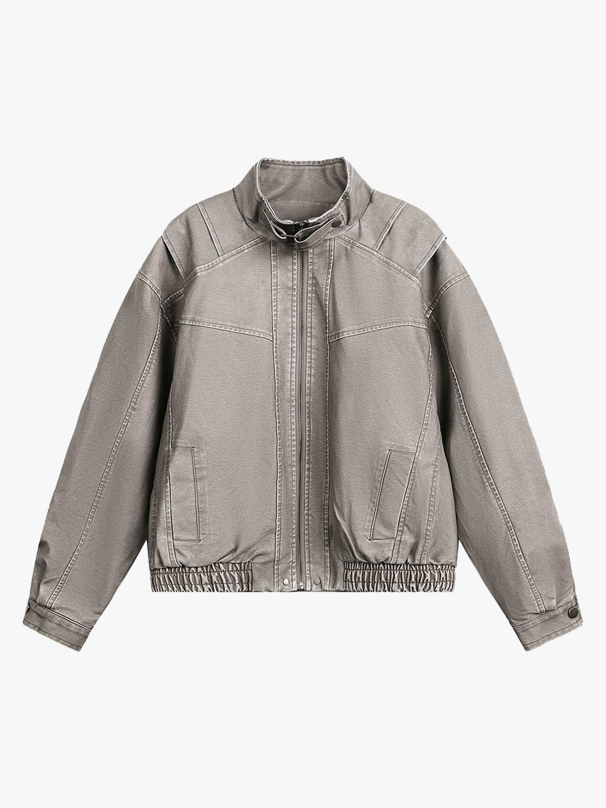 Stylish Gray Bomber Jacket for Modern Fashionistas 