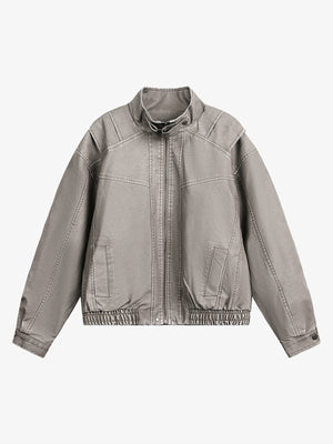 Stylish Gray Bomber Jacket for Modern Fashionistas 
