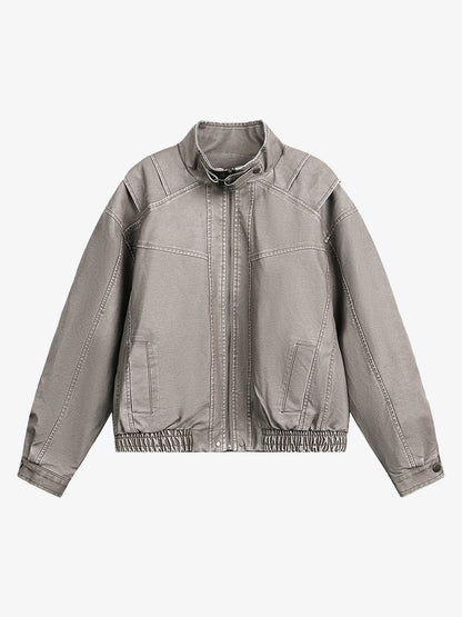 Stylish Gray Bomber Jacket for Modern Fashionistas 