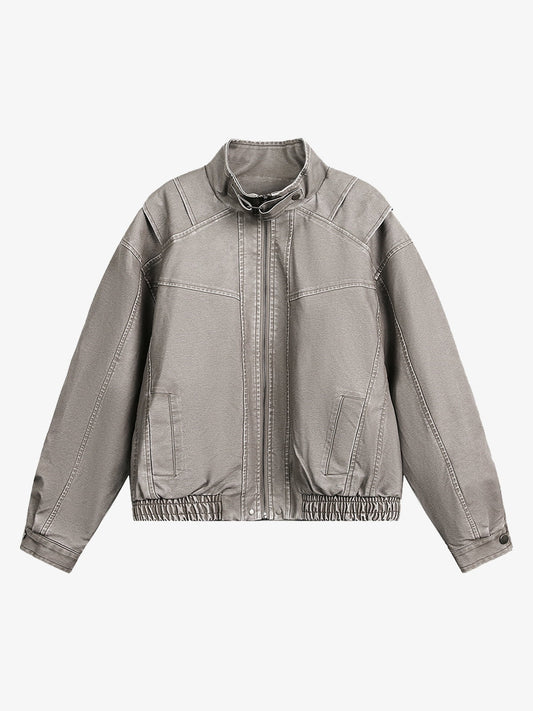 Stylish Gray Bomber Jacket for Modern Fashionistas 