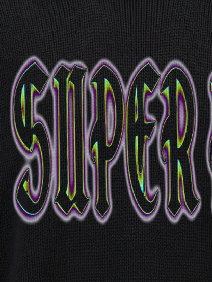 Graphic Distressed Knit Sweater