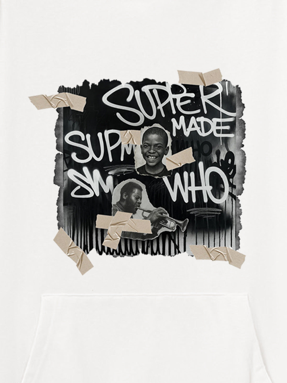 Street Collage Graffiti Font Character Hooded Sweatshirt 