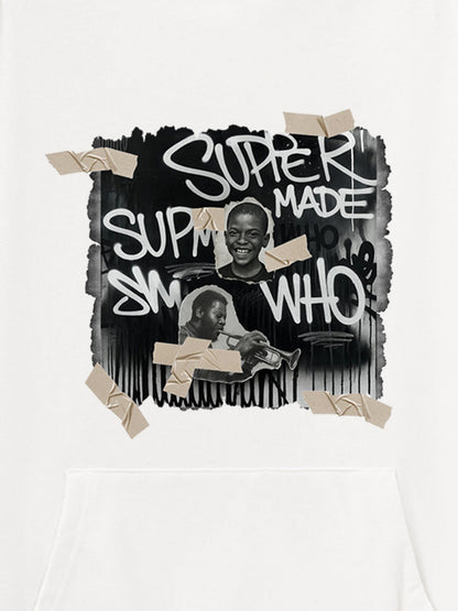 Street Collage Graffiti Font Character Hooded Sweatshirt 