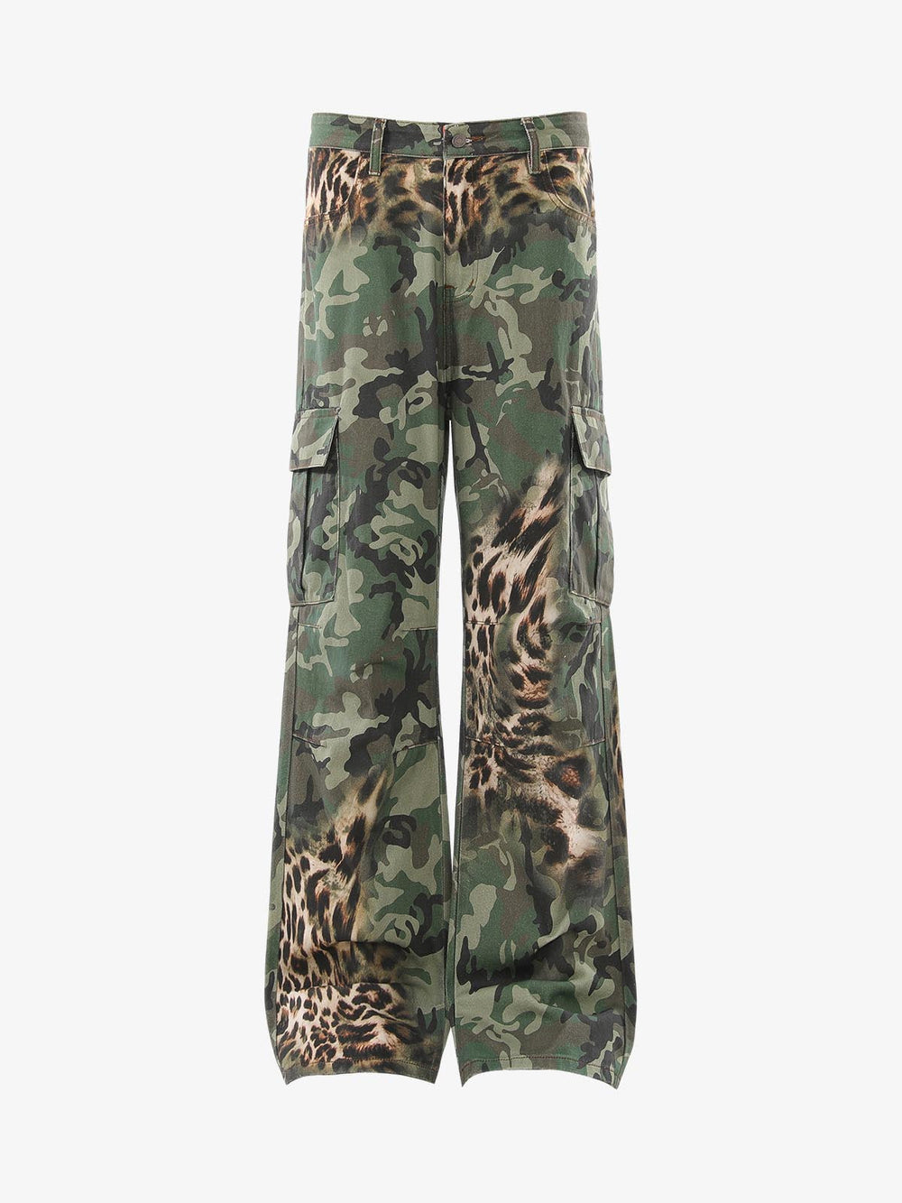 Camo Leopard Patchwork Cargo Pants 