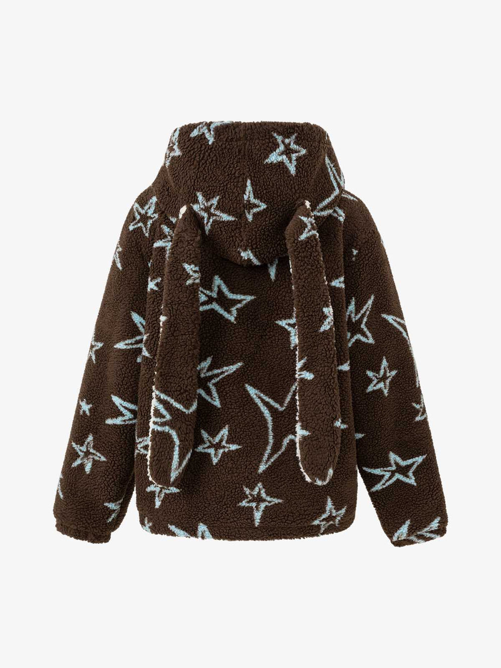 Star Bunny-Ear Hood Oversized-Zip Padded Coat