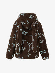 Star Bunny-Ear Hood Oversized-Zip Padded Coat
