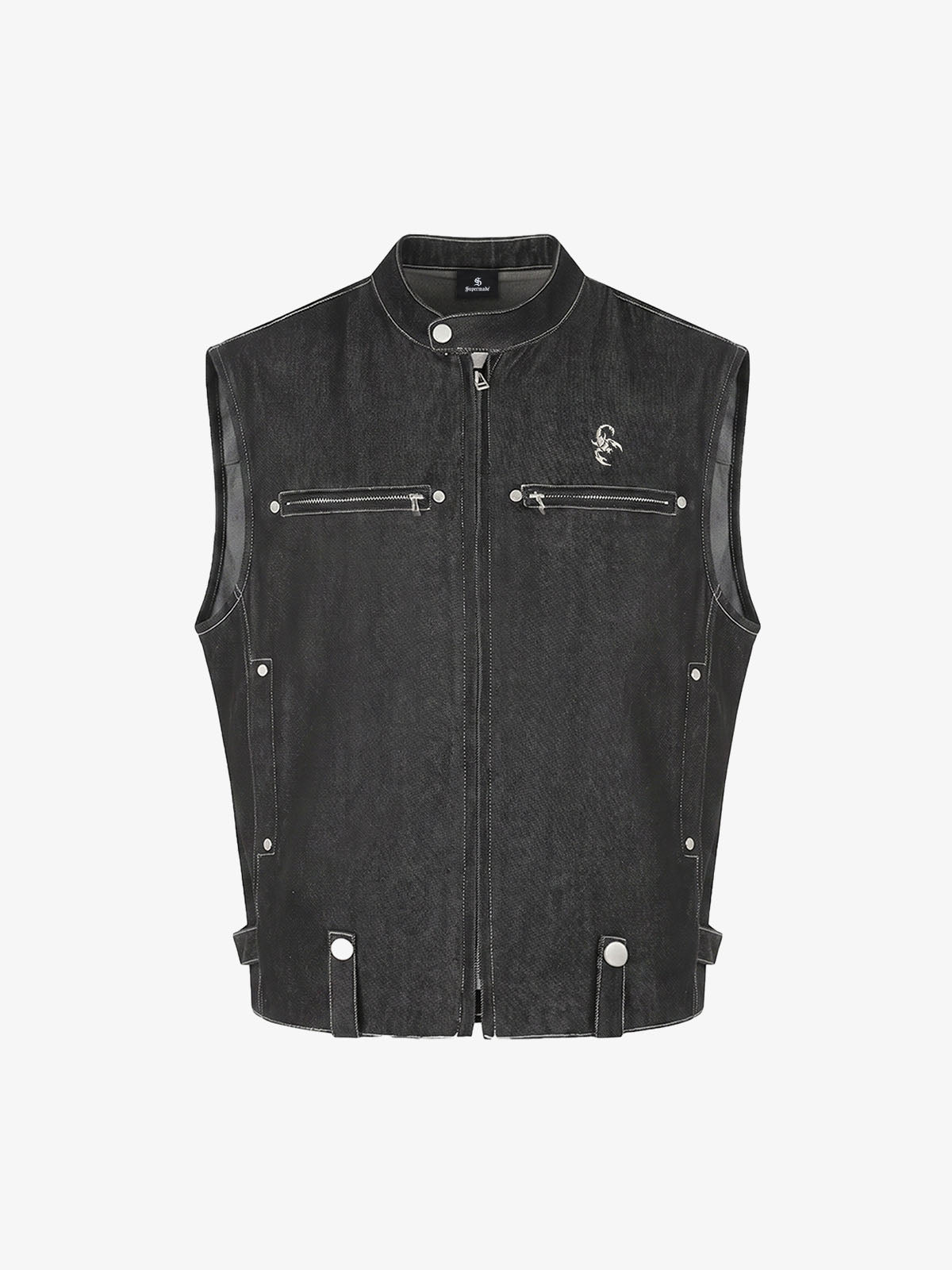 Deconstructed Embroidered Vest & Cropped Jeans Set
