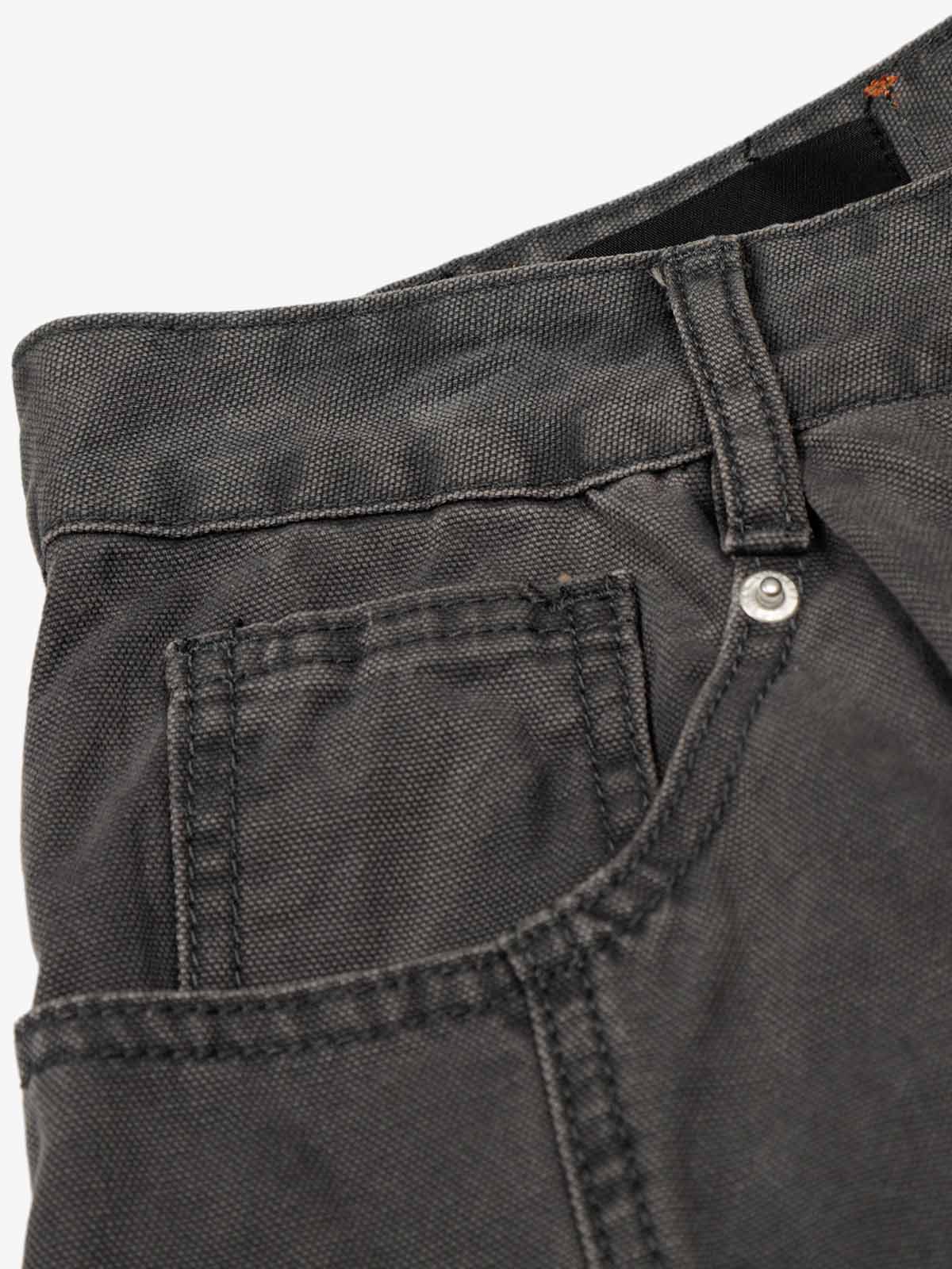 Wide Leg High Waist Cropped Pants with Gradient Wash Finish 