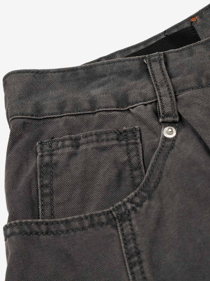 Wide Leg High Waist Cropped Pants with Gradient Wash Finish 