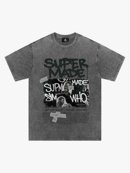 Street Graffiti Style Retro Character Collage T-Shirt 