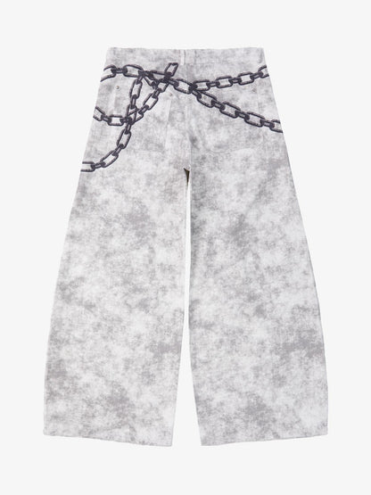 Supermade Distressed Chain And Key Print Baggy Pants 