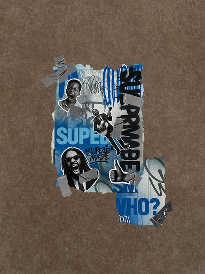 Supermade Trendy Retro Hip-Hop Character T-Shirt 