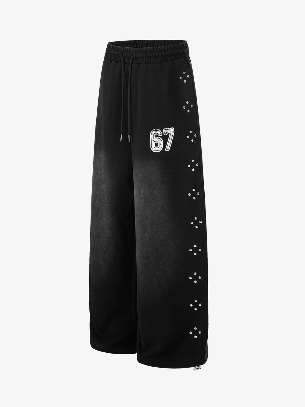 Distressed Studded Detail Baggy Sweatpants