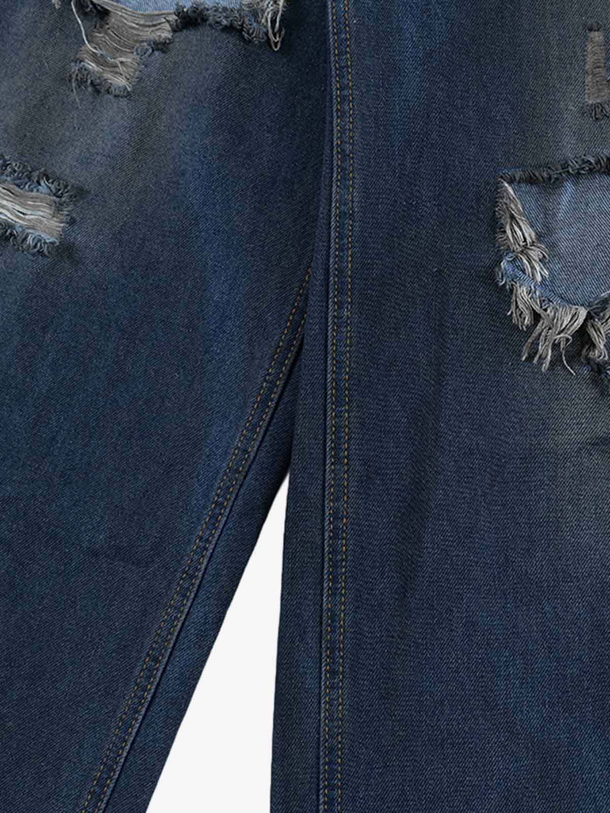 Thesupermade Street Heavy Washed Ripped Jeans 