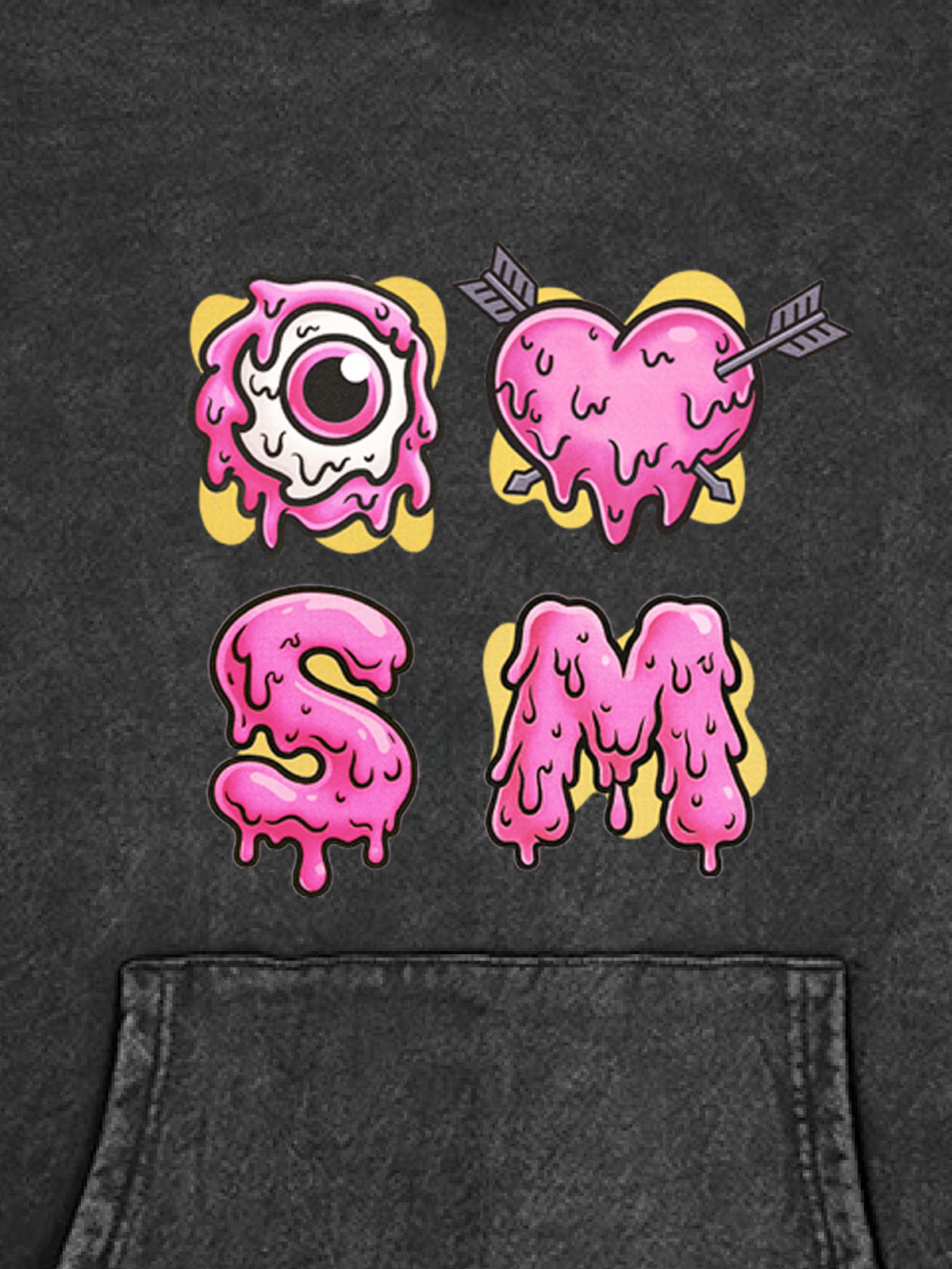 Street Dripping Letter Eyeball Graffiti Hoodie 