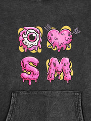 Street Dripping Letter Eyeball Graffiti Hoodie 