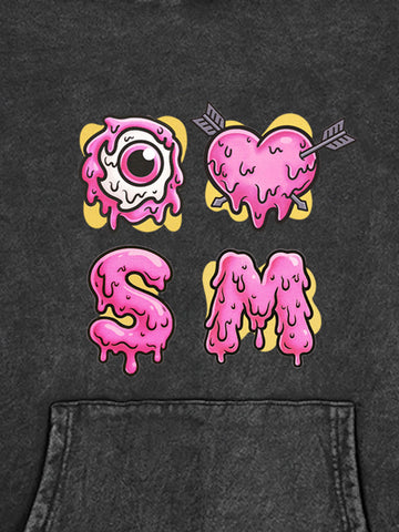 Street Dripping Letter Eyeball Graffiti Hoodie 