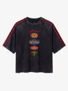 Washed Moto Graphic Distressed Raglan T-Shirt 