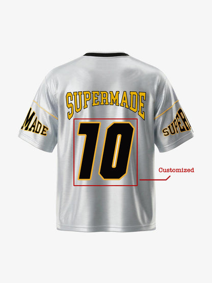 Supermade Patterned Custom V-neck Silver Sport Jersey 