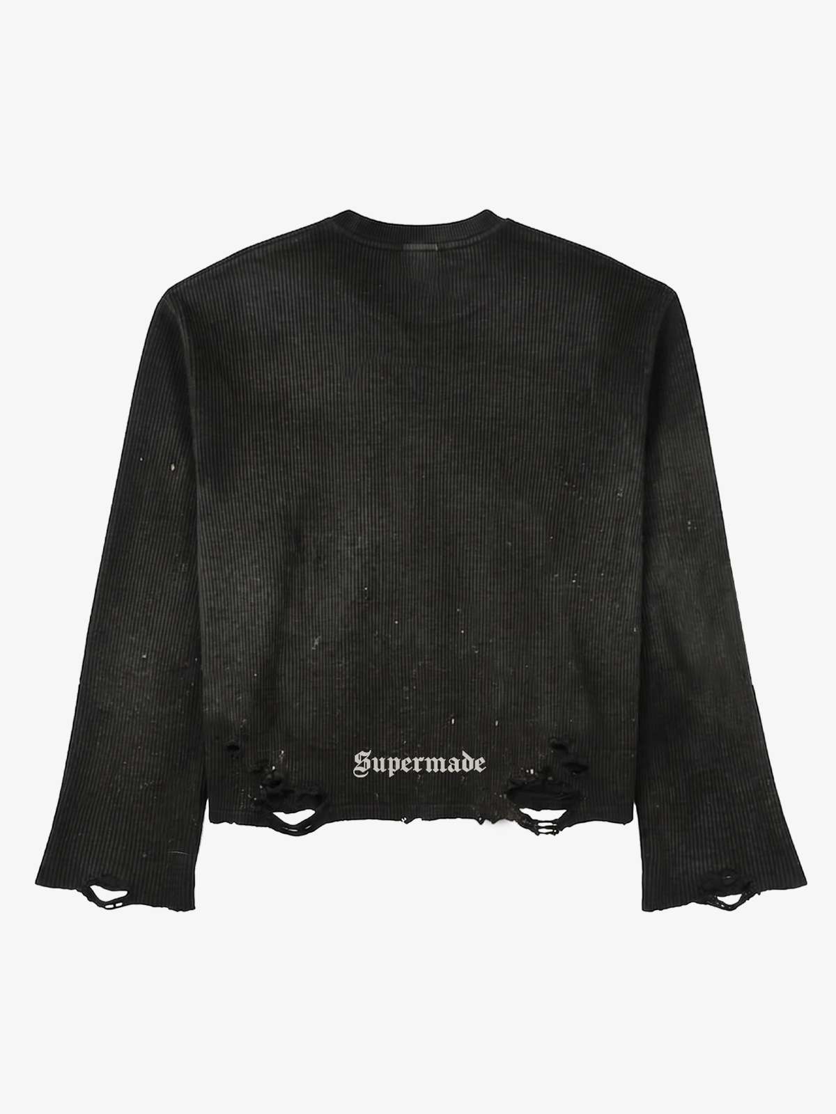 Skull Graphic Distressed Knit Sweater