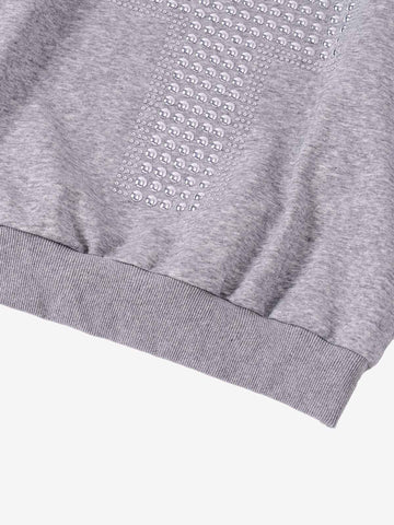 Cross Rhinestone Off-Shoulder Sweatshirt