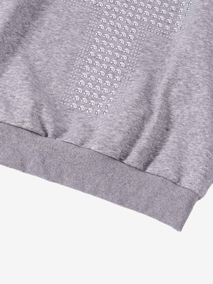 Cross Rhinestone Off-Shoulder Sweatshirt