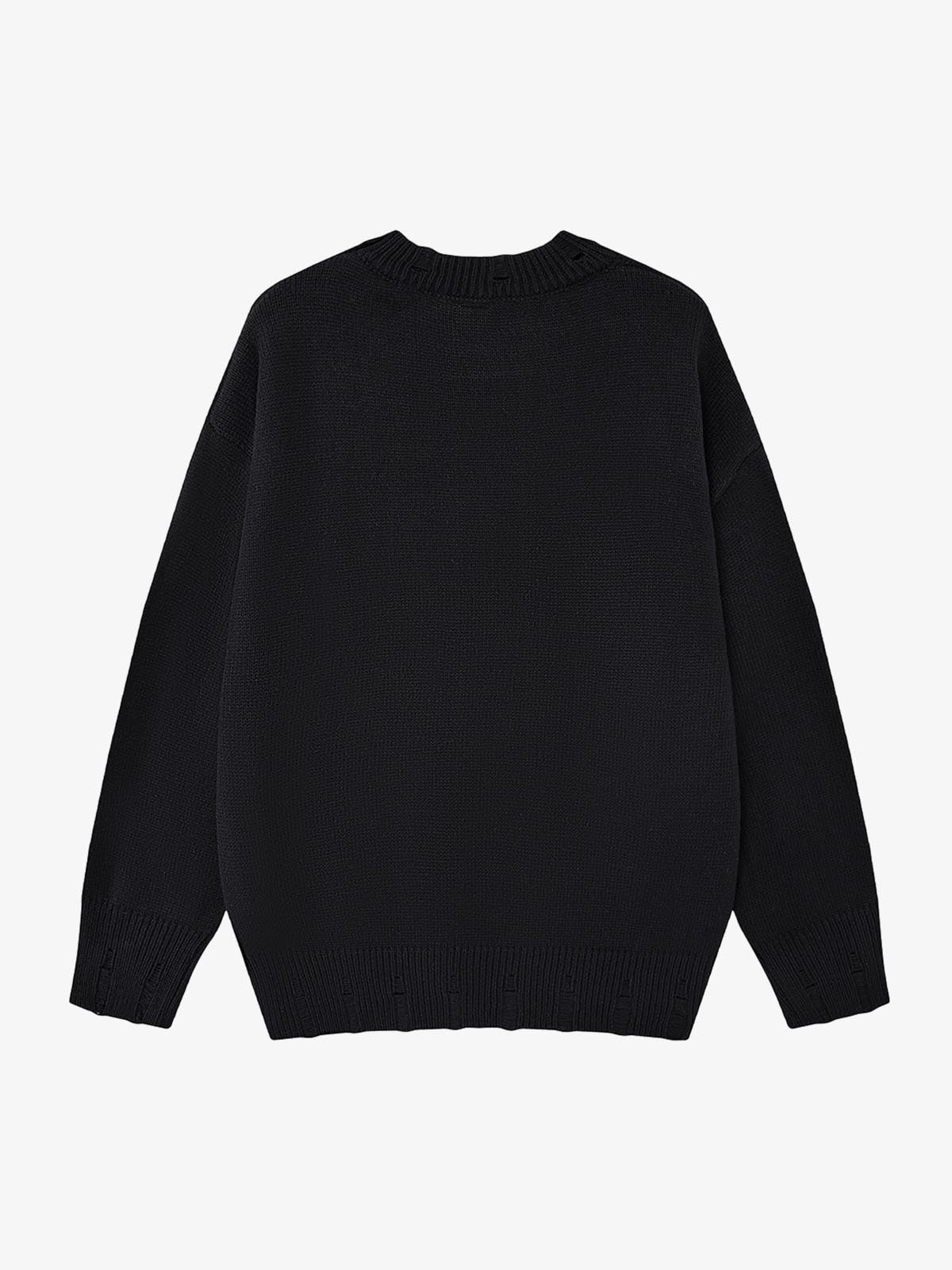 Skull Skeleton Graphic Knit Sweater