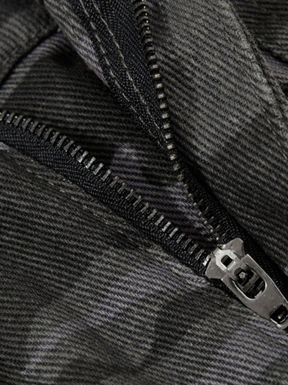 Retro Camouflage Pink Graffiti Barrel Pants 