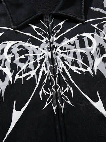 Punk Gothic Butterfly Graphic Streetwear Jacket 