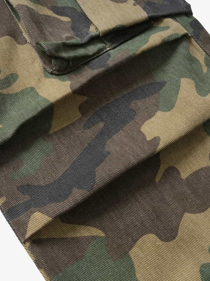 Retro Forest Camouflage Multi-Pocket Cargo Pants 