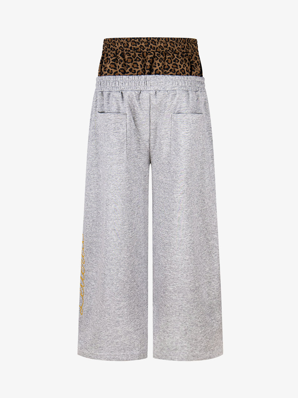 Leopard Double Waist Napoleon Embroidered Sweatpants