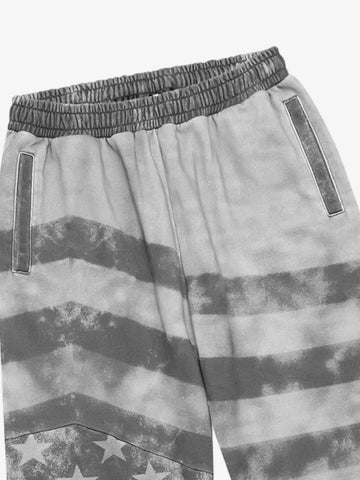 Distressed Star Stripe Graphic Sweatpants