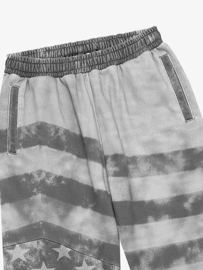 Distressed Star Stripe Graphic Sweatpants