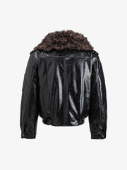 Faux Fur Leather Coat