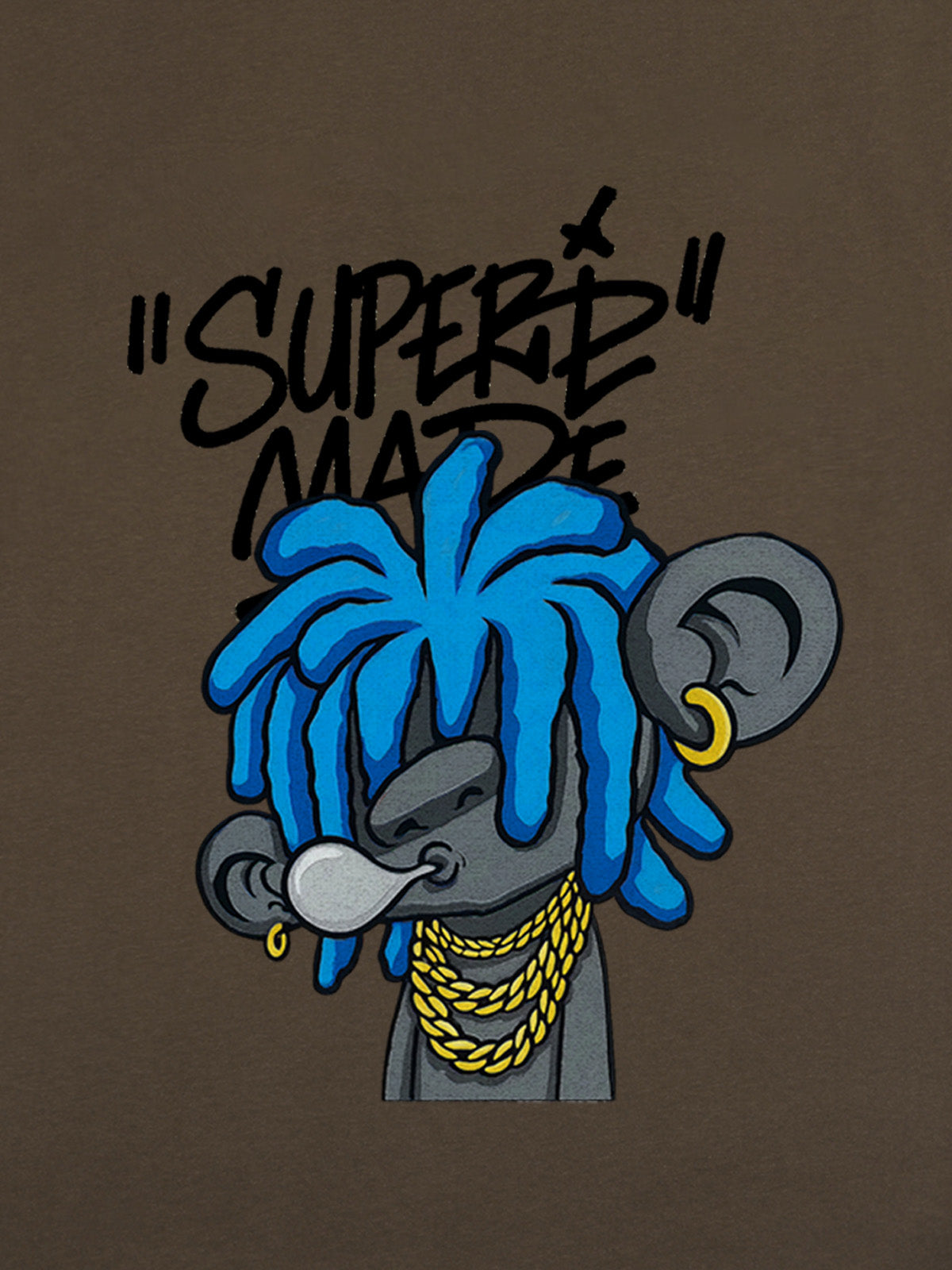 Thesupermade Graffiti Trend Blue Dreadlock Boy T-shirt 