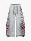 Leopard Curved Seam Wide-Leg Pants