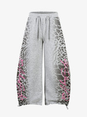 Leopard Curved Seam Wide-Leg Pants