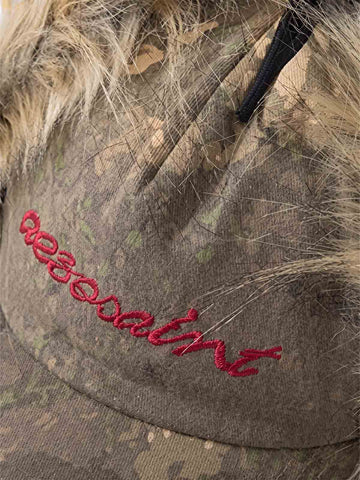 Camo Faux Fur Trim Hat