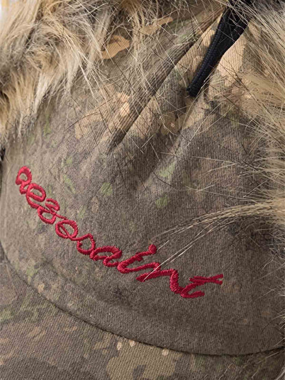 Camo Faux Fur Trim Hat