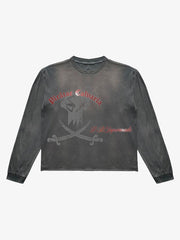 Skull Graphic Washed Long Sleeve Tee