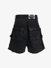 Industrial Multi-Pocket Distressed Cargo Shorts 
