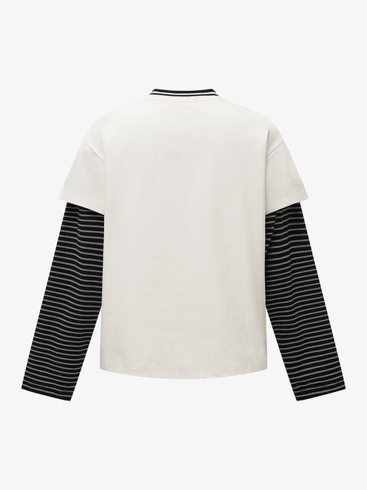 Stylish Layered T-Shirt with Bold Graphic Design for Casual Wear 