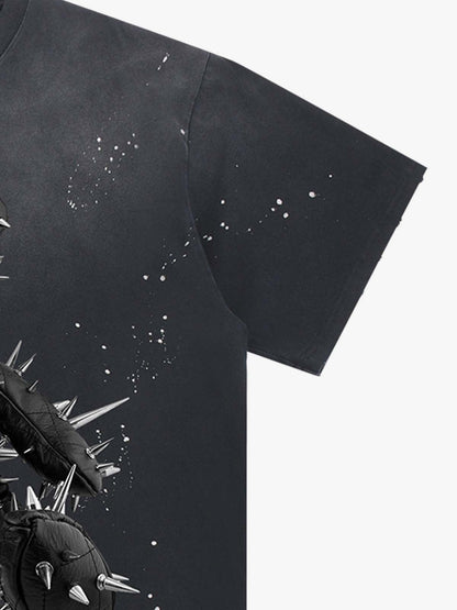 Snake and Sword Graphic T-Shirt with Bold Statement Design 