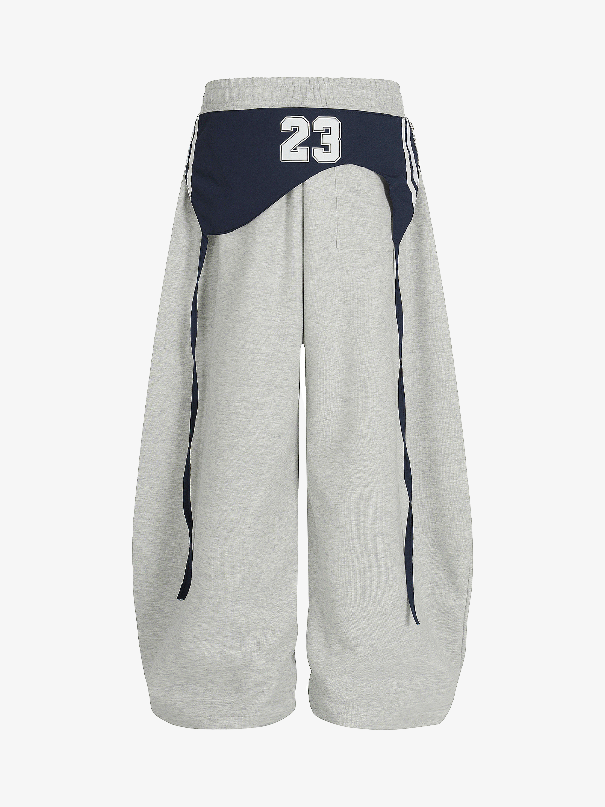 Foldover Striped Baggy Sweatpants
