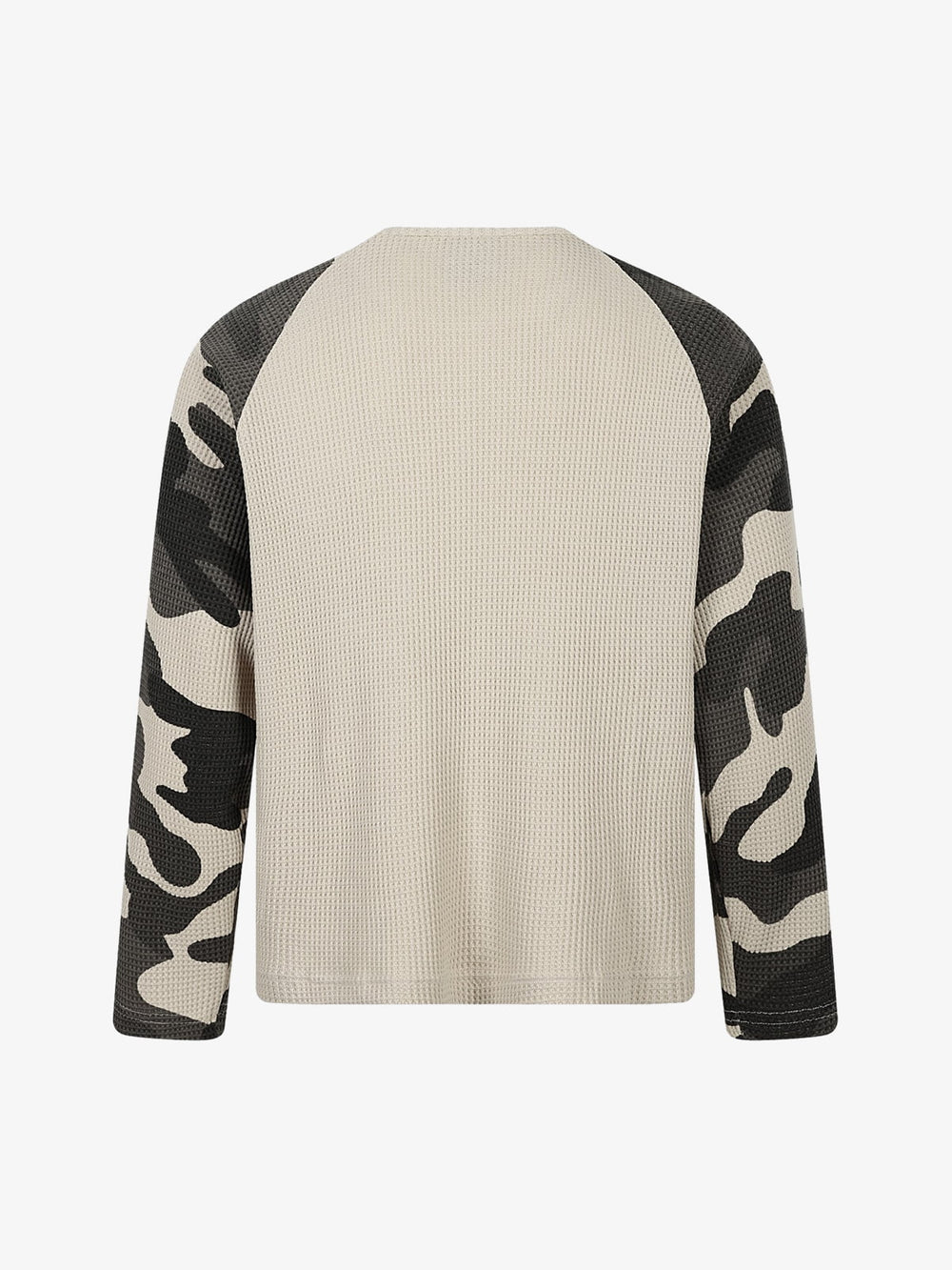 Langarmshirt mit Camouflage-Muster und Waffelstruktur