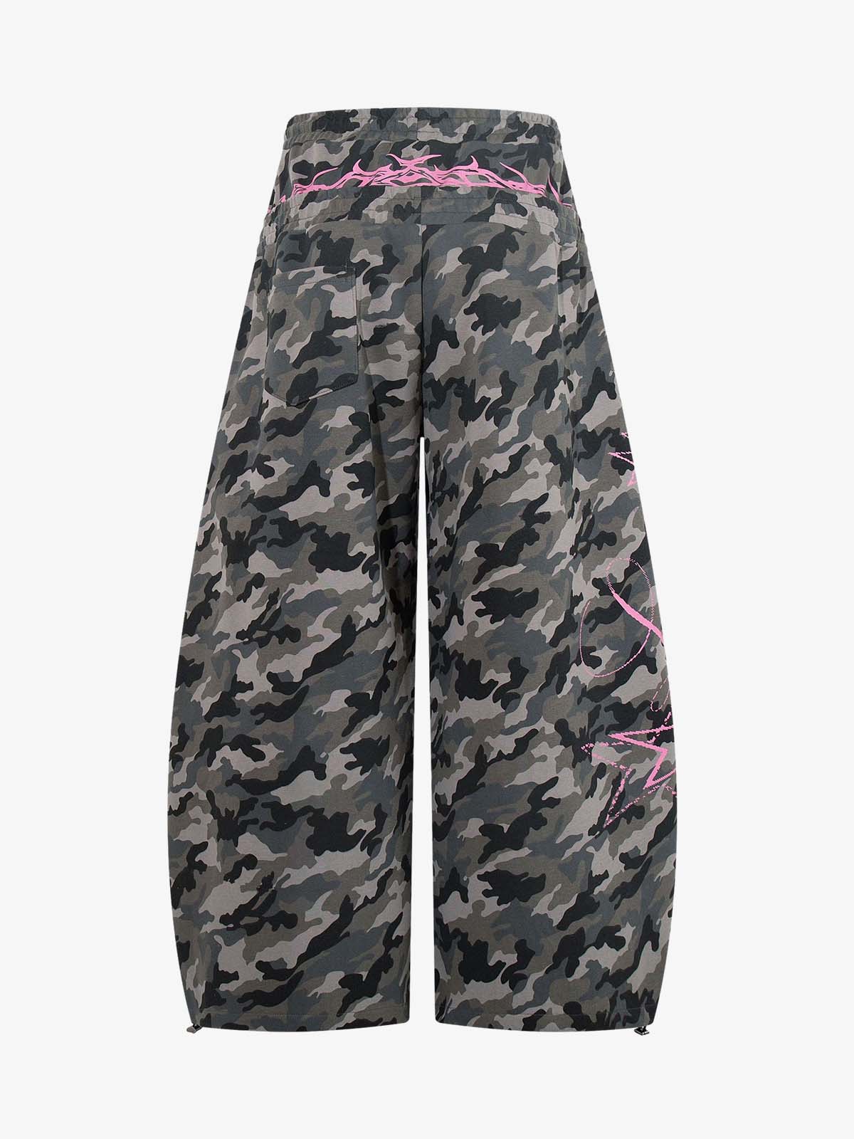 Y2K Camo Pink Print Barrel Sweatpants 