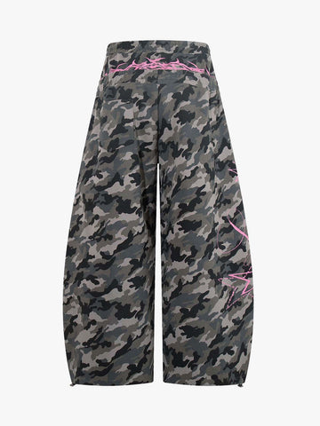 Y2K Camo Pink Print Barrel Sweatpants