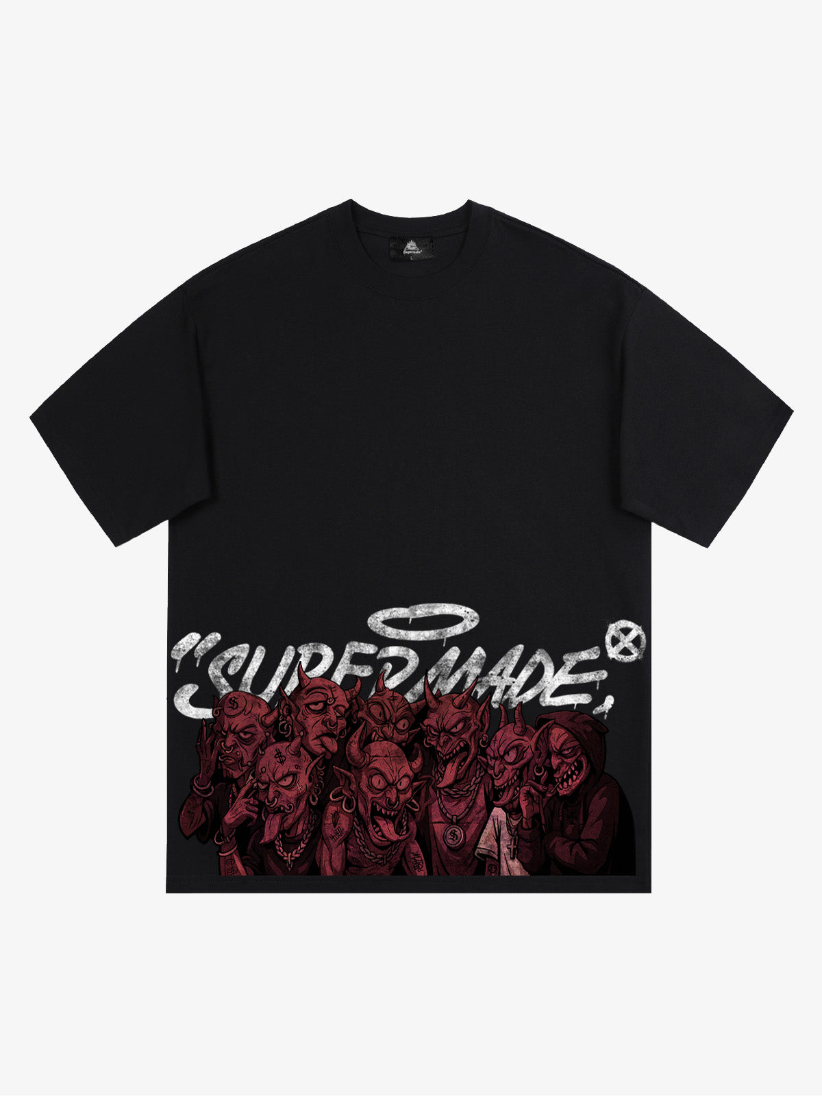 Thesupermade Dark Devil Maniac's Gothic Graffiti T-shirt 